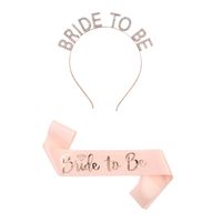 Set de banda y vincha oro rosa bride to be para la novia despedida de soltera