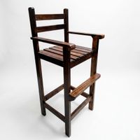 Silla de comer para niños alta en madera MARRON