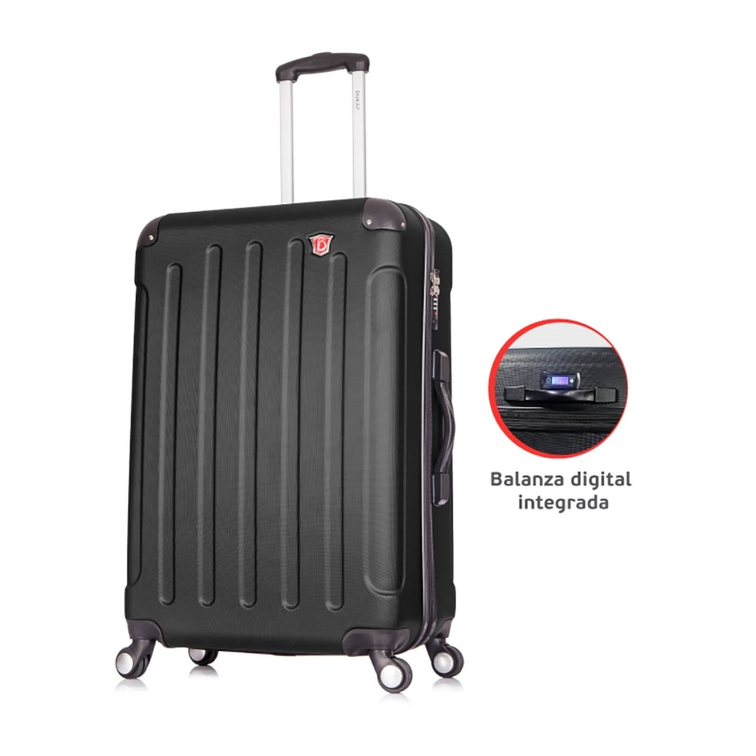 MALETA DE VIAJE 23 KG INTELY NEGRO BALANZA INTEGRADA