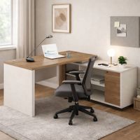 Escritorio en L Oriana con Almacenamiento Color GalesBlanco TU MESITA