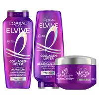 Pack ELVIVE: Shampoo Colágeno Lifter 370ml + Acondicionador Colágeno Lifter 370ml + Crema de Tratamiento Colágeno Lifter 300g