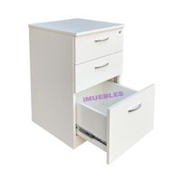 Gavetero Cajonera Movible Archivador Con Llave Oficina color Blanco - TEMEL