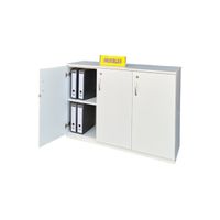 Credenza Mueble de Oficina. 03 Puertas con llave color Blanco - TEMEL