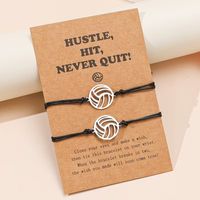 Set x 2 pulseras pelota de voley para mejores amigos o parejas equipo voleibol dije plateado