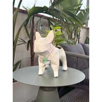 Maceta Frenchie + Planta Color Blanco Chispeado