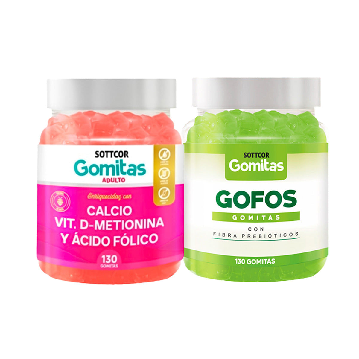 Gomitas Adulto Calcio + Gomitas Gofo Con Fibra Adulto