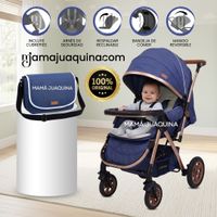 Coche Cuna de Lujo Little Baby «BARCELONA» con Bolso Pañalero Blue