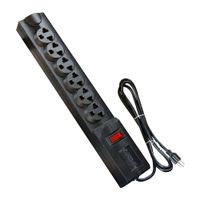 Supresor de pico Opalux 14-515AB-3M, 6 tomas, switch individuales, 3m