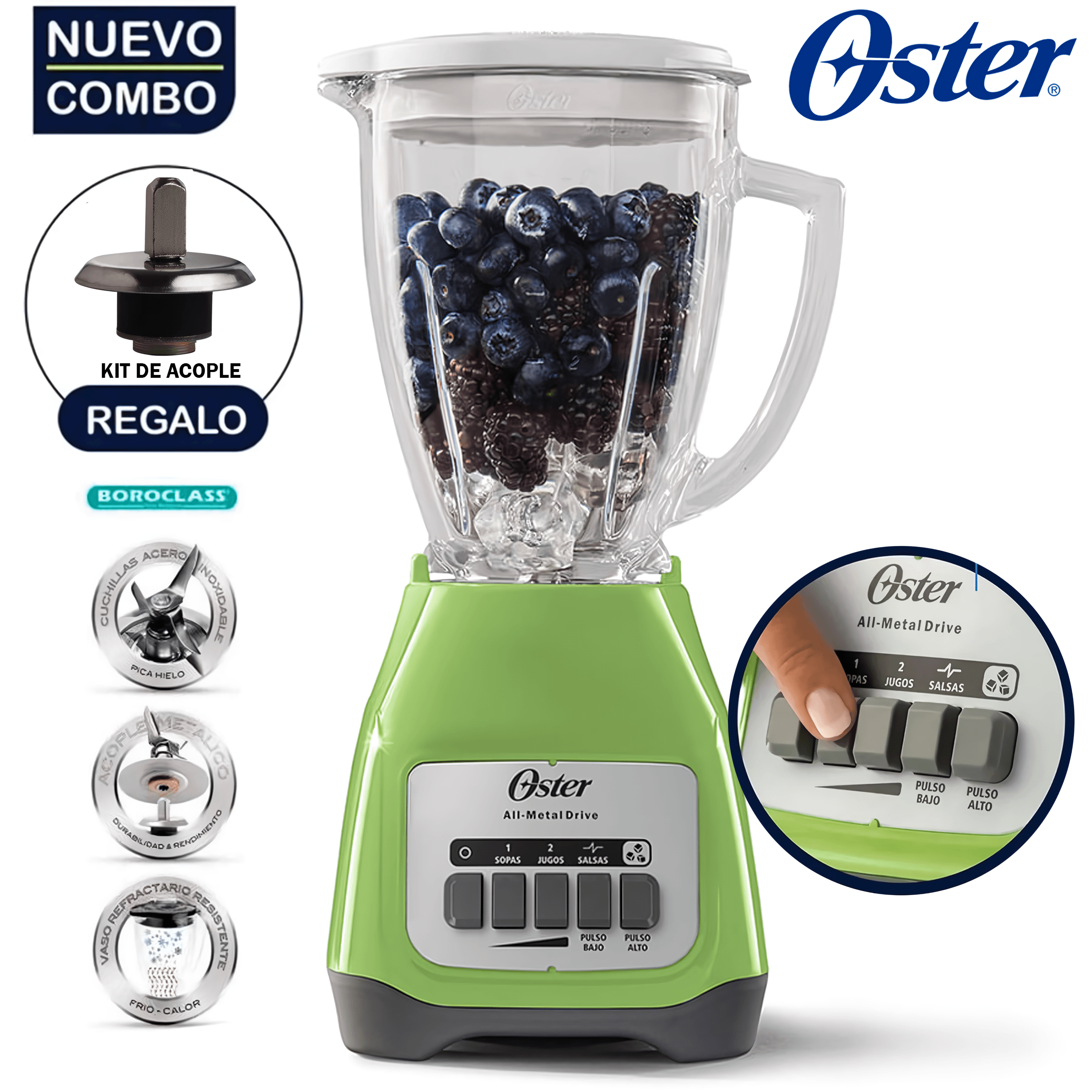 Licuadora Oster BLSTKAG-KPB + Kit de Acople