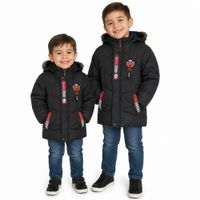 Casacas acolchadas para niños casual Liviano / Negro / L