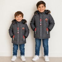 Casacas acolchadas para niños casual Liviano / Gris / L