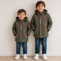Casacas acolchadas para niños casual Liviano / Verde / M