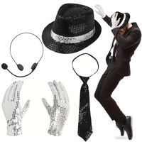 Set x 4 accesorios disfraz Michael Jackson talla estándar
