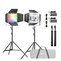 KIT DE 2 LUCES LED RGB Litemons Godox LP400R + PARANTES + MALETIN