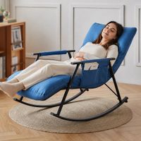Sillon mecedora Reclinable silla Turbona para Terraza azul