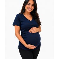 Polos Básico de maternidad para embarazadas Azul - L