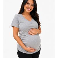 Polos Básico de maternidad para embarazadas Gris - L