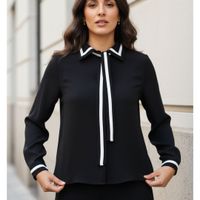 Blusa Elegante para Mujer Color Negro de Diseño Moderno - Talla S