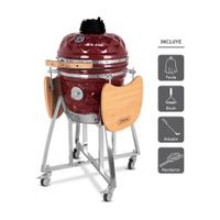 Kamado Diamante 18"" Rojo + Regalos Básicos