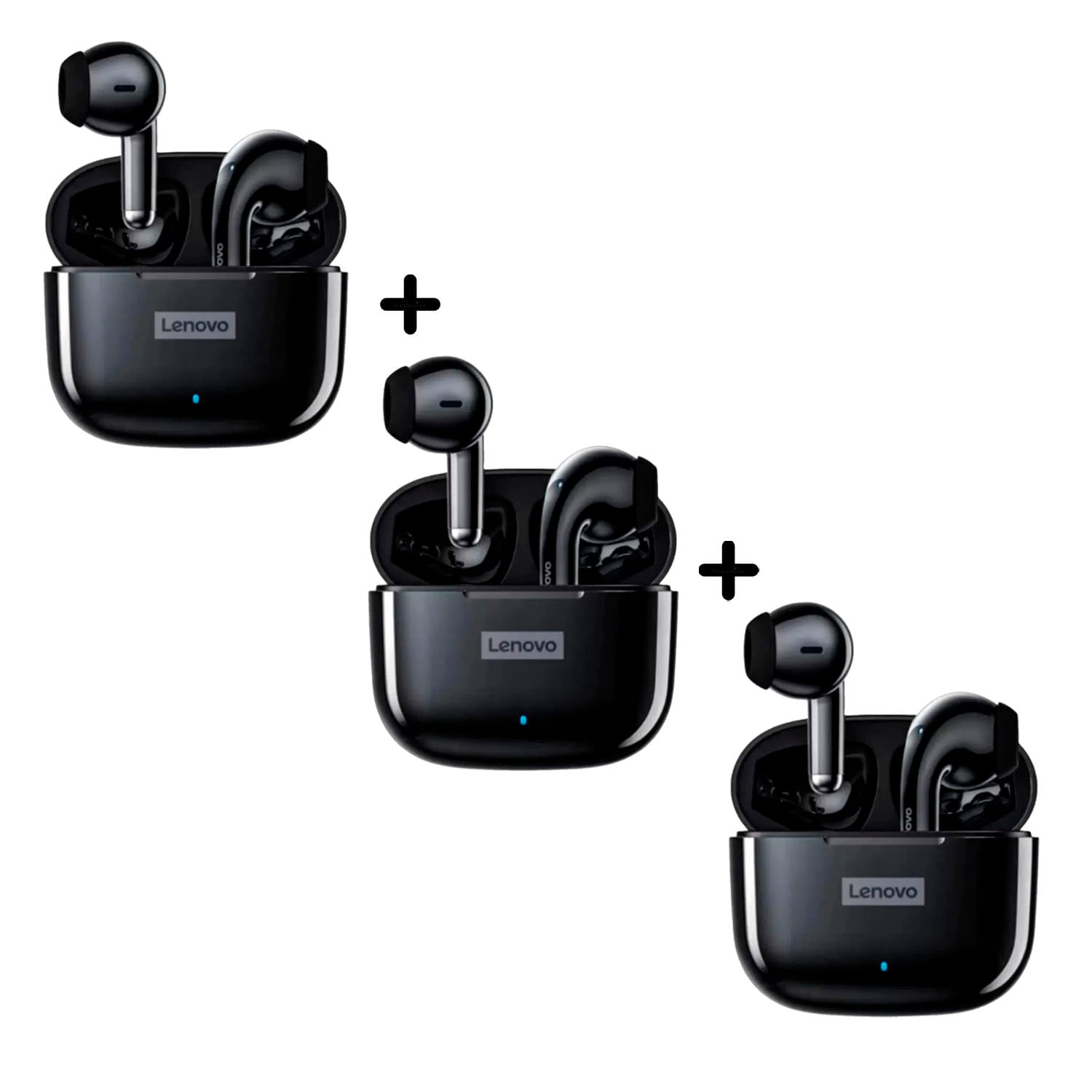 Combo Lenovo Audifonos LP40 PRO Negro X3 Bluetooth 5.1