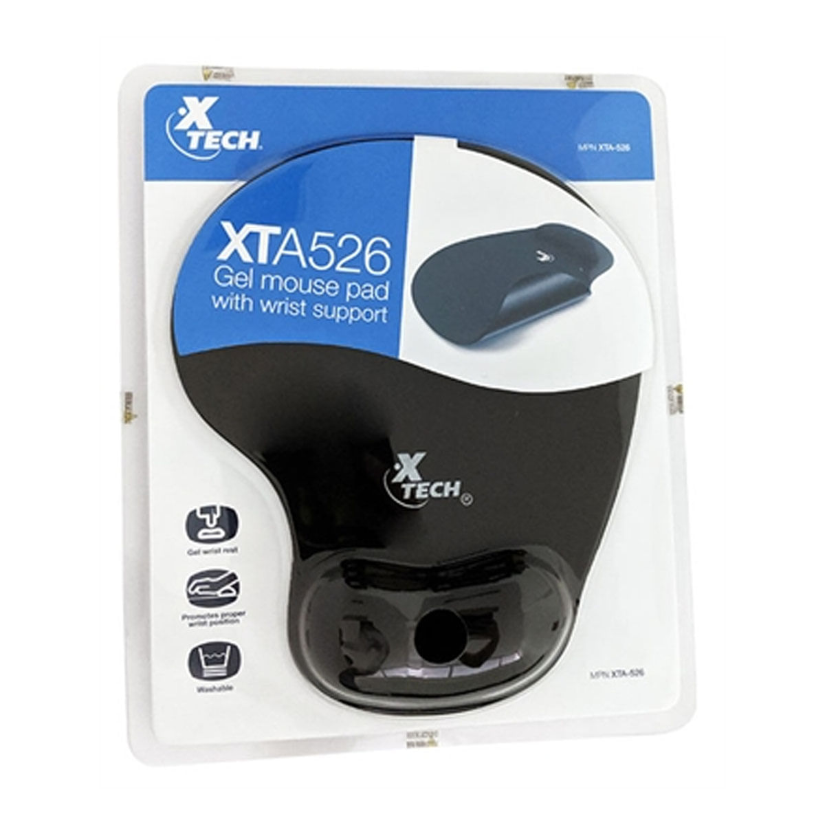 PAD MOUSE CON APOYO PARA LA MUÑECA XTA-526 COLOR NEGRO