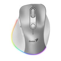 MOUSE GENIUS ERGO 9000S PRO DUAL RECARGABLE WIRELESS/BT 6-BOT SILENT RGB SILVER (31030039402)