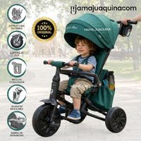 Triciclo Guiador Plegable «JEAN MAX» para Niños con Bolso Green
