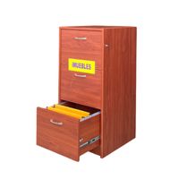 Archivador Oficina, 03 cajones Para Folder Colgante Llave color Cedro - TEMEL