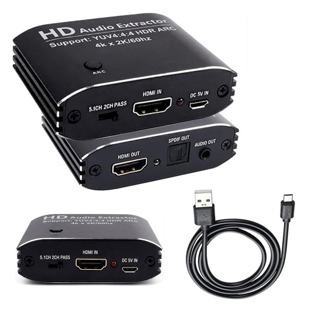 Extractor de Audio HDMI 4K a 60Hz con ARC (Salida Óptica SPDIF y 3.5mm)