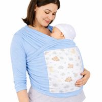 PORTA BEBE FULAR DOS PIEZAS 100% ALGODÓN  CELESTE