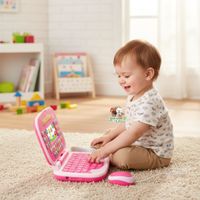 Mini Laptop Educativa Interactiva Bilingüe Rosado Español - Inglés