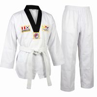 Tae Kwon Do TKD Dobok Drill Conjunto Completo Artes Marciales - Chaqueta Pantalón y Cinturón