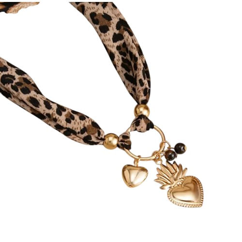 Collar Animal Print con dije de corazón