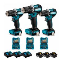 Taladro Percutor Makita 1/2"" DHP487SF 18V Brushless + Brocas
