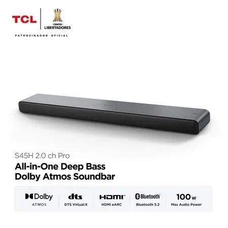 Soundbar TCL Bluetooth 2.0 S45H Negro