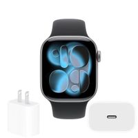 APPLE WATCH SERIE 11 46MM SPORT BAND GPS M/L - SPACE GRAY AL BLACK + CARGADOR 20W ORIGINAL