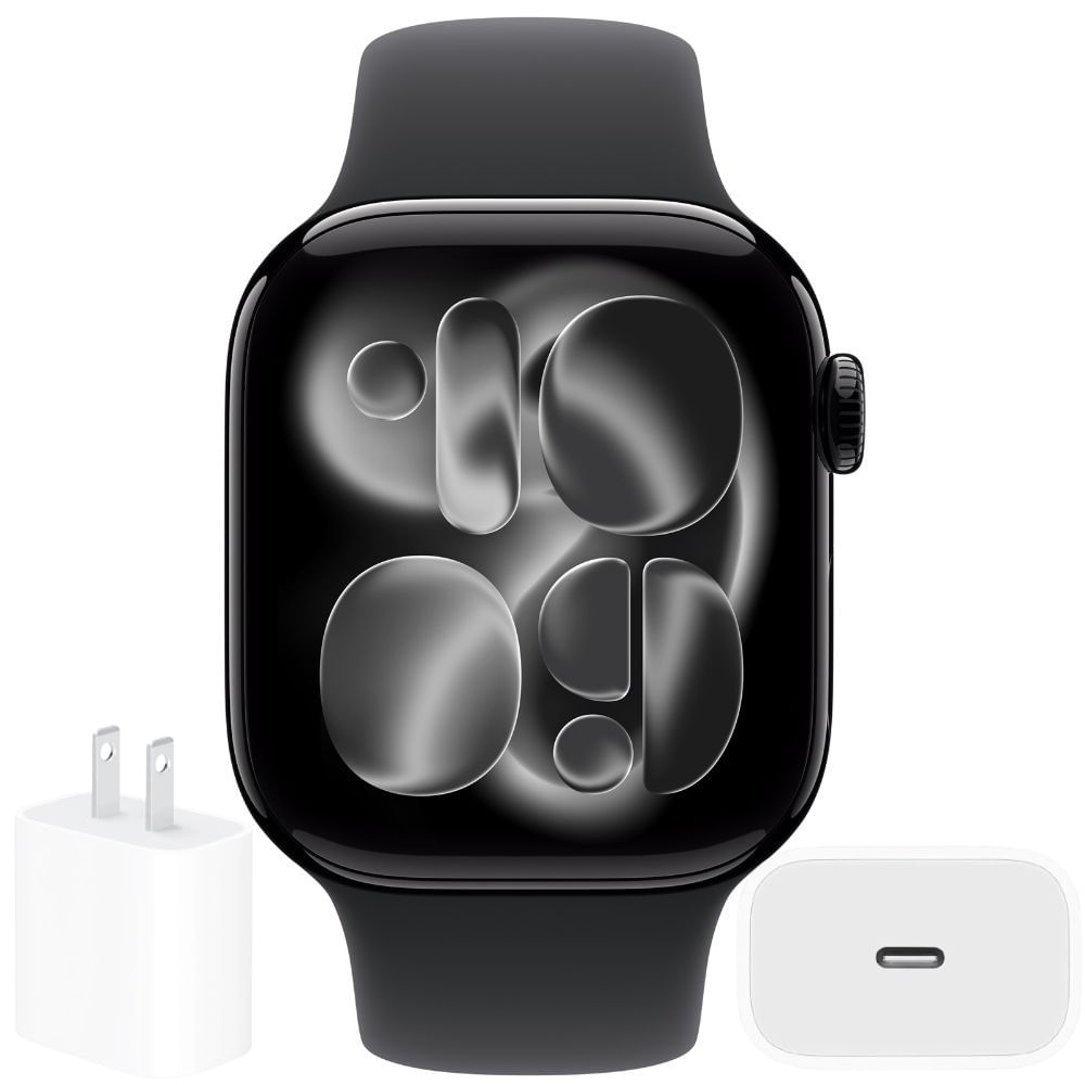 APPLE WATCH SERIE 11 46MM SPORT BAND GPS M/L - JET BLACK + CARGADOR 20W ORIGINAL