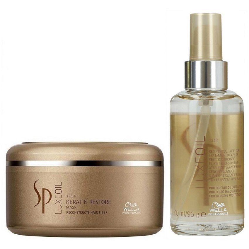 Mascarilla con Aceite de Argán + Elixir Wella Luxe Oil Keratin