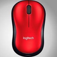 Mouse Logitech M185 Inalambrico Portatil Plug and play Rojo