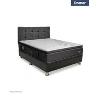 Dormitorio Praktibox Laqueado Cromopedic Queen Cuadros Gris Oscuro