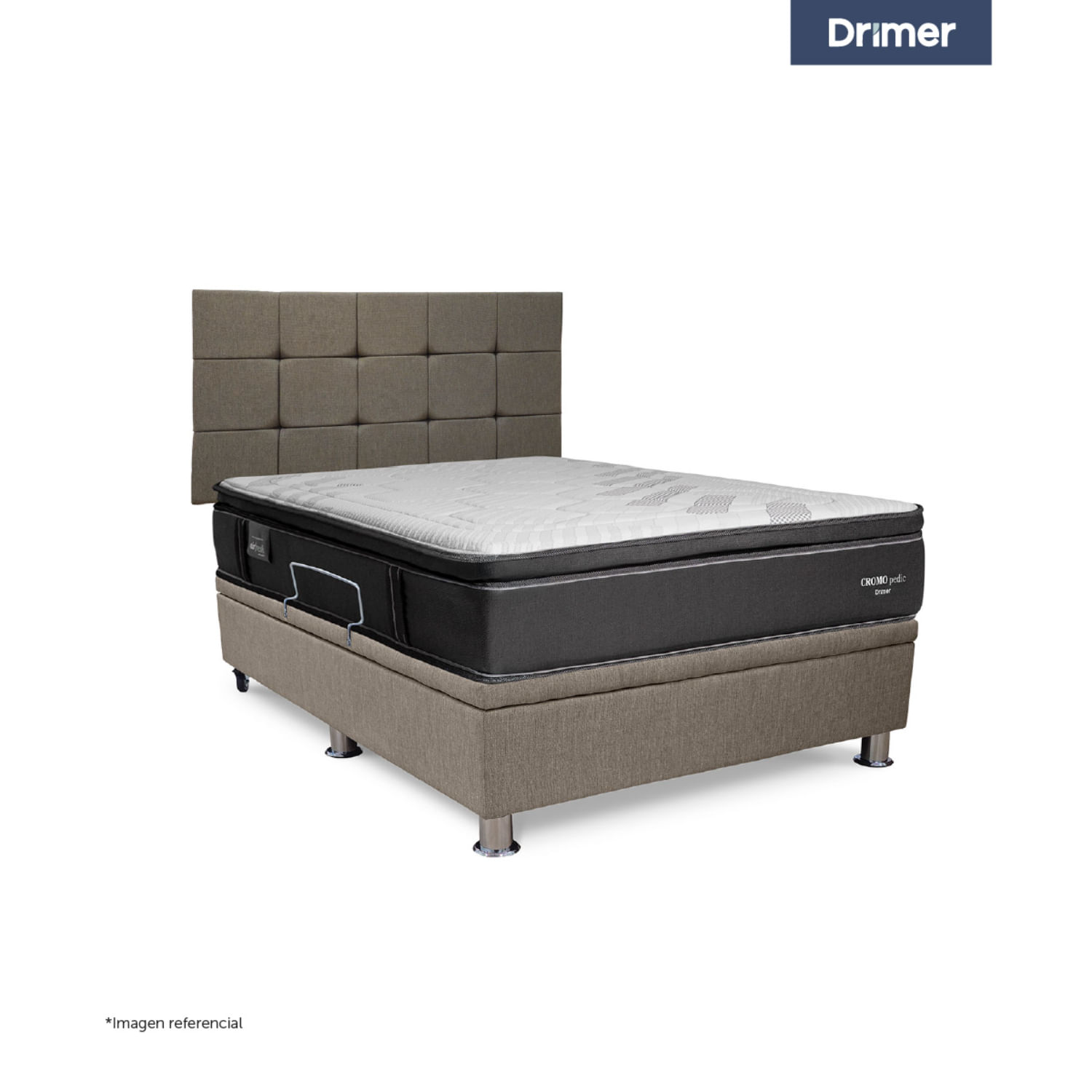 Dormitorio Praktibox Cromopedic 2 Plazas Cuadros Beige Vivid