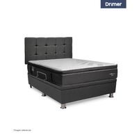 Dormitorio Praktibox Cromopedic 1.5 Plazas Cuadros Gris Oscuro
