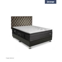 Dormitorio Praktibox Laqueado Cromopedic 2 Plazas Capitone Beige Vivid