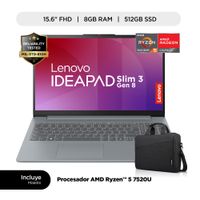 Notebook LENOVO Slim 3 15.6"" AMD Ryzen 5 8GB 512GB SSD + Maletín