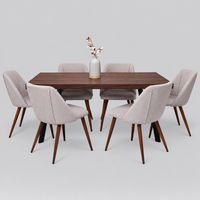 Juego De Comedor Tana 6 Sillas Gris Claro