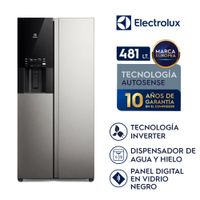 Refrigeradora Side by Side 481L AutoSense con Dispensador Gris Electrolux ERS48F2P4DS