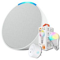 Amazon Alexa Echo Pop Blanco + Foco inteligente Nexxt + Enchufe inteligente