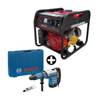 COMBO Martillo Perforador Bosch GBH 12-52 D 1700W 12kg + Generador Gasolina PR3000H Motor Honda 2500W Werken