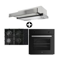 COMBO Sole: Cocina Encimera SOLCO073V2 65cm + Campana Extractora TURE83COV4 Spazio 60cm Gris + Horno empotrable SOLHO023V2 a Gas