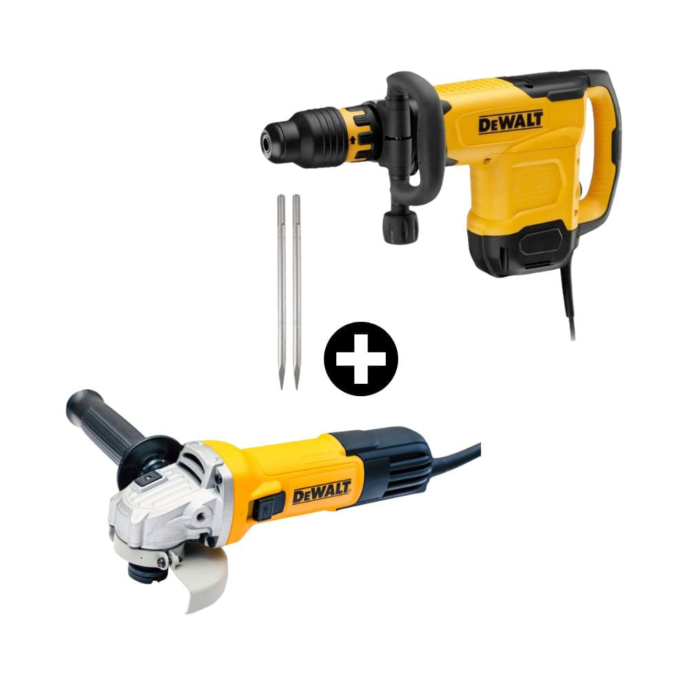 COMBO Demoledor 10kg 1600W D25881K S-Max Dewalt + Esmeril Angular Dwe750 4-1/2"" 750W Dewalt